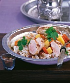 Orientküche, Reis mit Hähn- chen-Beriany, Gemüse