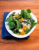 Vegetarisch, Feldsalat mit mango und Ricotta