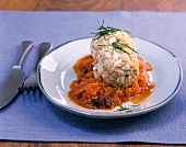 Vegetarisch, Fladenbrotknödel mit orientalischem Sauerkraut