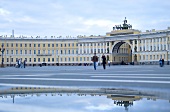 Arch entrance of General Staff Building in Alexander Square, St. Petersburg, Russia