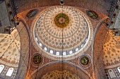 Interior of domes of Mosque, overhead view