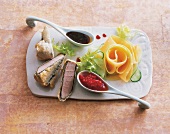 TBN Seafood - Thunfischsashimi Melonen Gurken Salat