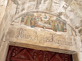 Kirche, Heiligenbild, Freske, Eingangstür, Heiligenbild
