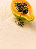 Close-up of halved papaya