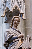 Smiling Angel statue in St Peter Cathedral, Regensburg, Bavaria, Germany