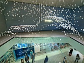 Ball art on ceiling in BMW World, Munich, Germany