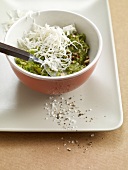 Goat cheese pesto with hazelnuts, salt and pepper