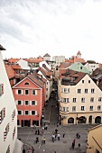 Regensburg: Stadansicht, Blick auf Hausfassaden, Vogelperspektive