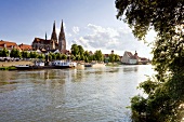 View of Danube river in Regensburg, Germany