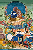Tibet: Gemälde, martialische Gott- heit