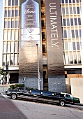 Limousine in front of Boulevard building, Los Angeles, California, USA