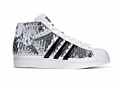Silver and white sequined sneaker on white background