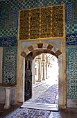 View of entrance and colourful tiles at Topkapi palace, Istanbul, Turkey