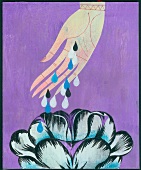 Illustration of woman's hand with water droplets symbolizing the zodiac sign Aquarius