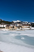 View of winter landscape of Hotel A-Rosa Grand Spa Resort, Kitzbuhel, Tyrol, Austria