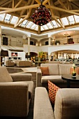 View of lobby and reception desk of Hotel A-Rosa Grand Spa Resort, Kitzbuhel, Austria