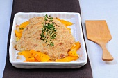 Pumpkin quinoa gratin on serving dish