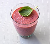 Vegan strawberry drink in glass