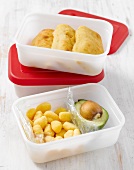 Leftovers in plastic containers