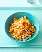 Pumpkin pasta in bowl