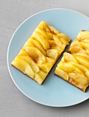 Close-up of apple pie on plate