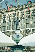 Charlemagne monument in front of town hall in Aachen, Germany