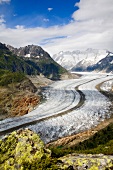 View of Aletsch Glacier in Valais, Switzerland