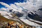 View of Gorner glacier in Valais, Switzerland