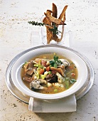 Hamburg eel soup in bowl