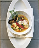 Ragout of north sea fish in serving dish