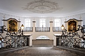 Hallway staircase in St. Blaise Jesuit college, Black Forest, Germany