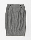 Grey pencil skirt on white background