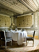 Interior of Palazzo with Table and dining chair, Italy