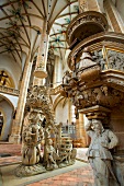 View of tulip in pulpuit at Freiberg Cathedral, Saxony, Germany