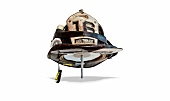 Exhibition helmet on white background