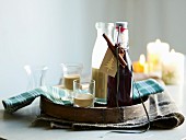 Homemade espresso liqueur and mulled wine syrup