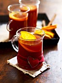Glasses of red wine punch