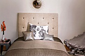 Bett, Kopfende, elegant, beige 