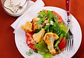 Abendessen, Blattsalate mit gebratenem Blumenkohl