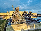 View of Parterre d'Eau and Versailles Palace in France