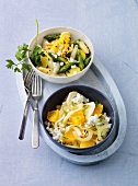 Diabetiker-Küche, Fenchelsalat und Spargel-Kartoffel-Salat mit Ei