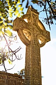 Close-up of Celtic Cross in Ireland