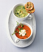 Vegetarisch, Kohlrabi-Suppe, Rote Linsen-Paprika-Suppe