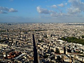 View of cityscape from Tour Montparnasse in Paris, France