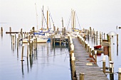View of boats at port of Rantum in Sylt, Germany