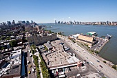 View of harbour from The Standard, High Line Hotel in New York, USA