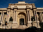 Facade of Grand Palais museum in Paris, France