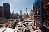 Construction work going on in Ground Zero site in New York, USA