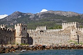 View of ruined Mamure Castle in Anamur, Antalya, Turkey