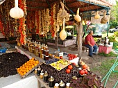 Fresh fruits and vegetables in market